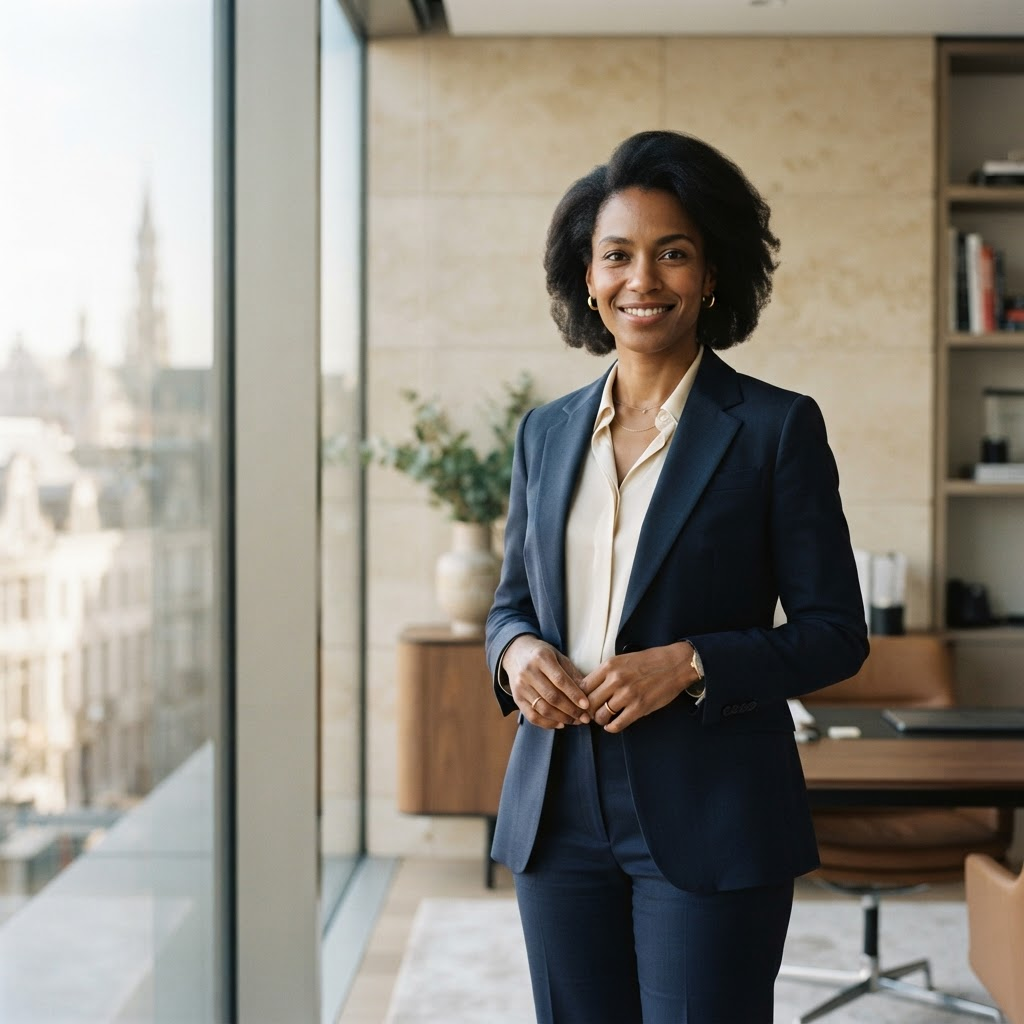 Conseillère Clara Immigration dans un bureau lumineux